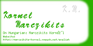 kornel marczikits business card